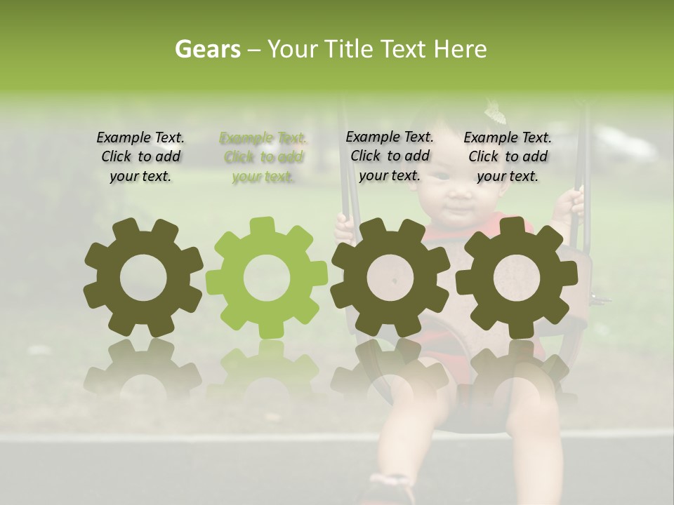 Swing Baby Girl Joyful PowerPoint Template