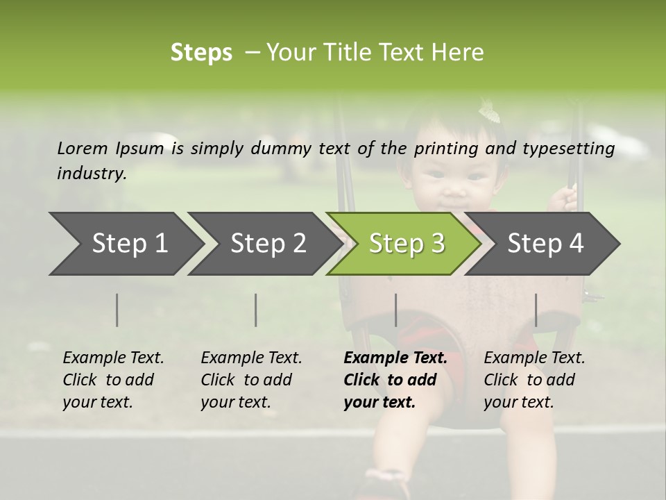 Swing Baby Girl Joyful PowerPoint Template