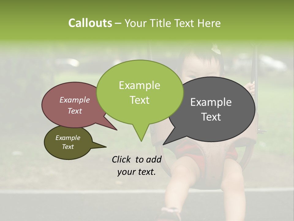 Swing Baby Girl Joyful PowerPoint Template