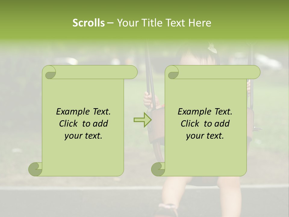 Swing Baby Girl Joyful PowerPoint Template