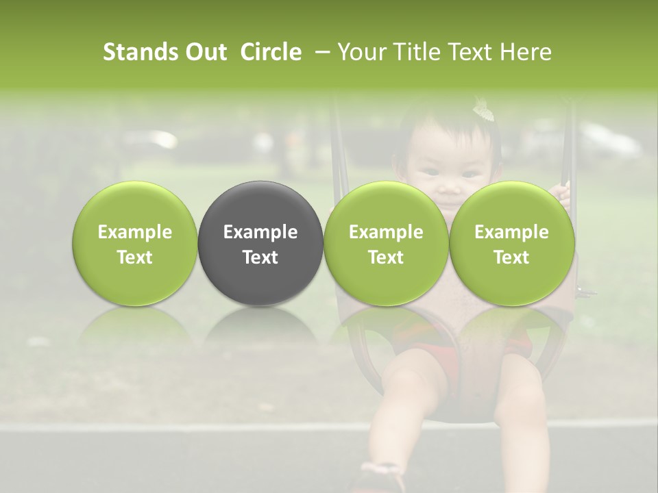 Swing Baby Girl Joyful PowerPoint Template