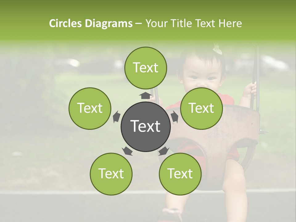 Swing Baby Girl Joyful PowerPoint Template