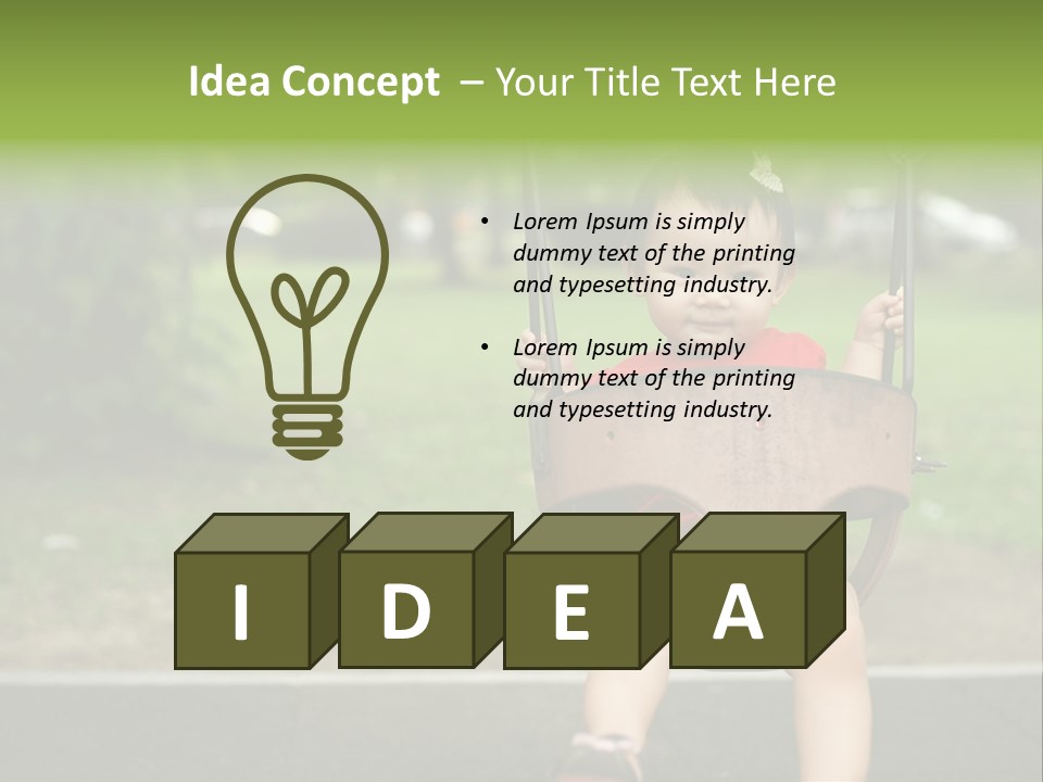 Swing Baby Girl Joyful PowerPoint Template