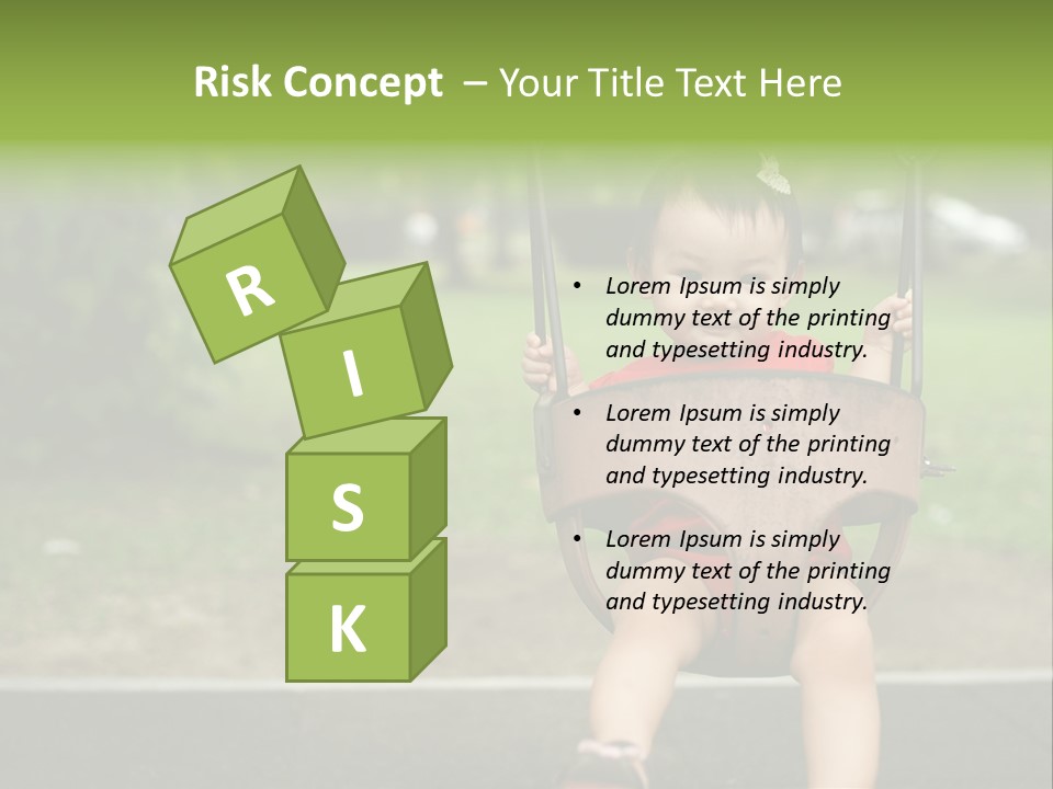 Swing Baby Girl Joyful PowerPoint Template