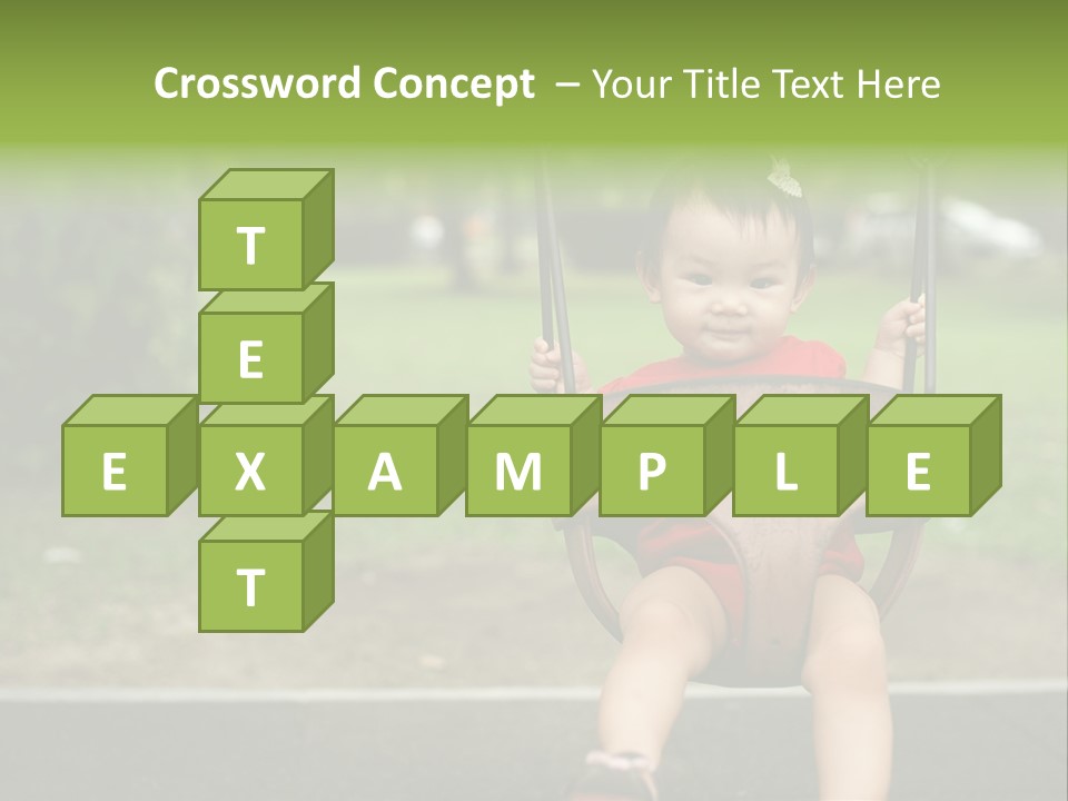 Swing Baby Girl Joyful PowerPoint Template