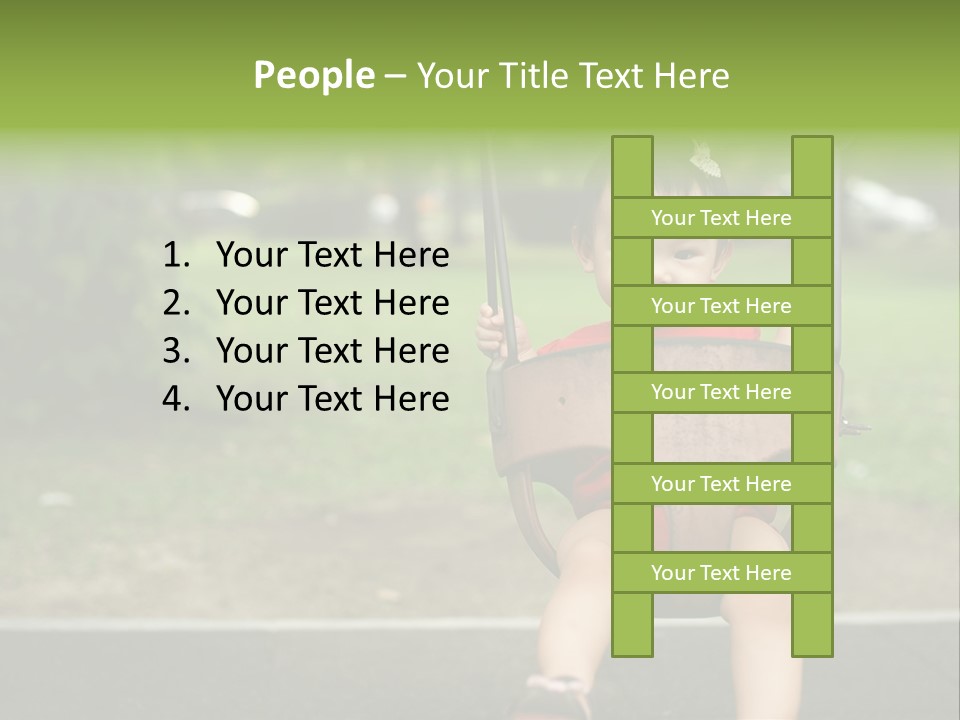 Swing Baby Girl Joyful PowerPoint Template