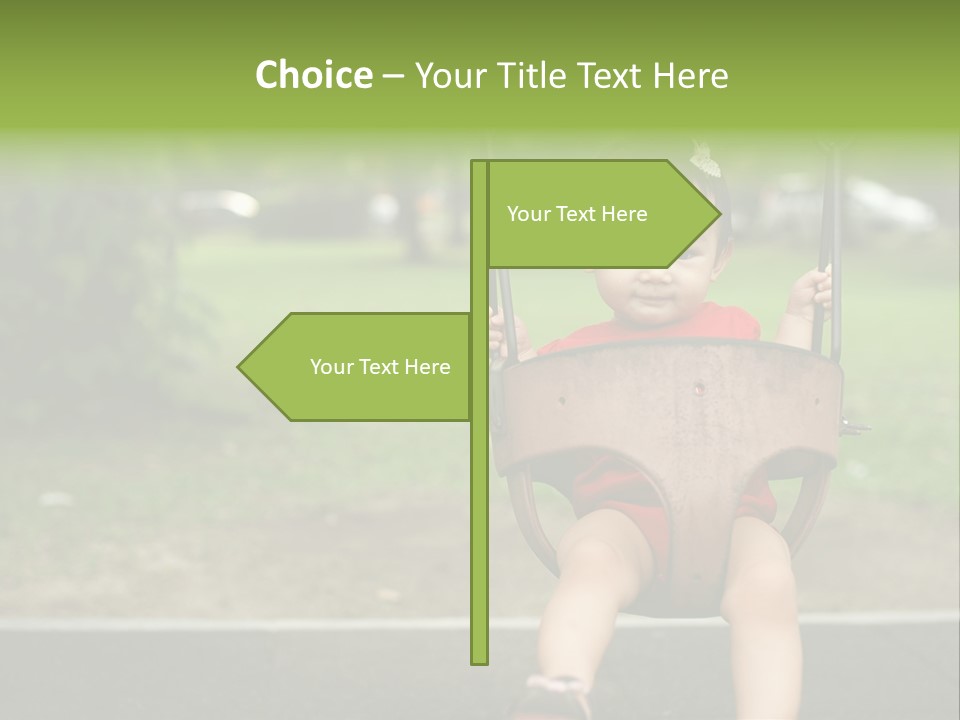 Swing Baby Girl Joyful PowerPoint Template