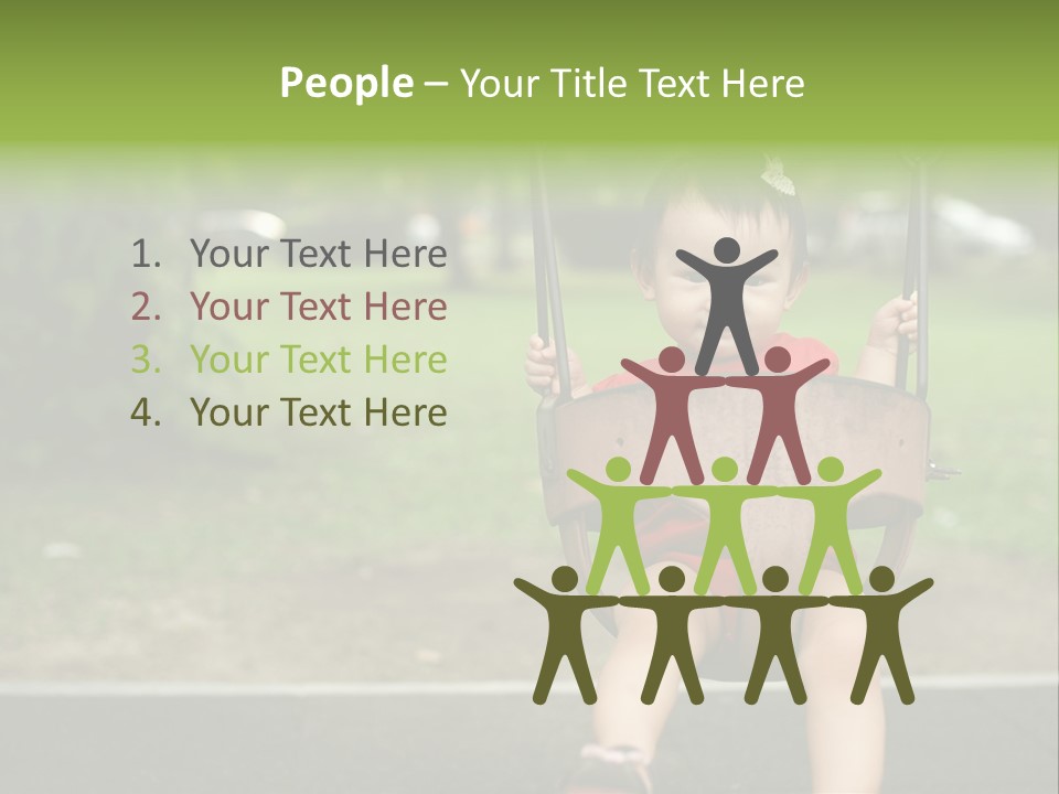 Swing Baby Girl Joyful PowerPoint Template