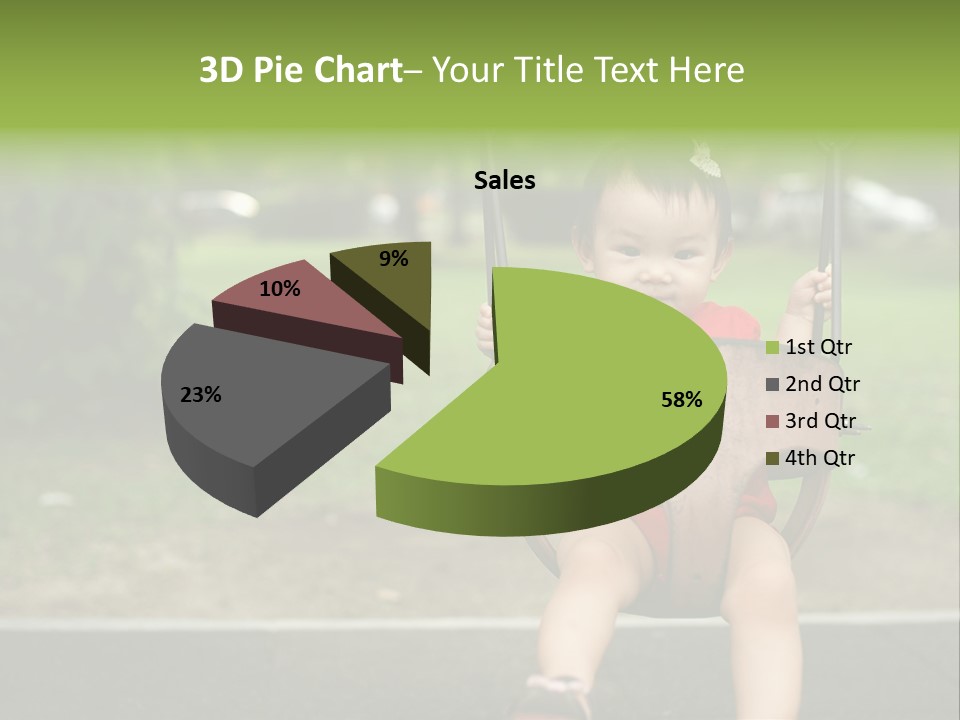 Swing Baby Girl Joyful PowerPoint Template