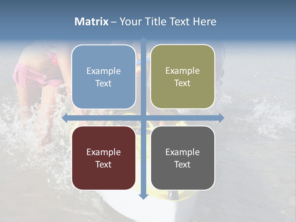 White Clouds Outside Mixed Race PowerPoint Template