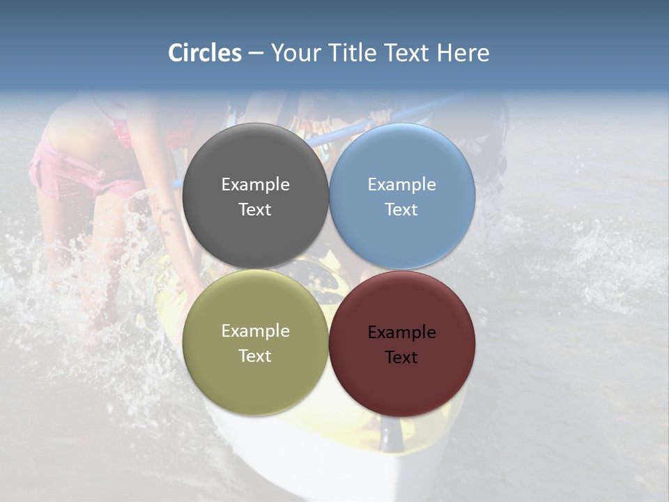 White Clouds Outside Mixed Race PowerPoint Template