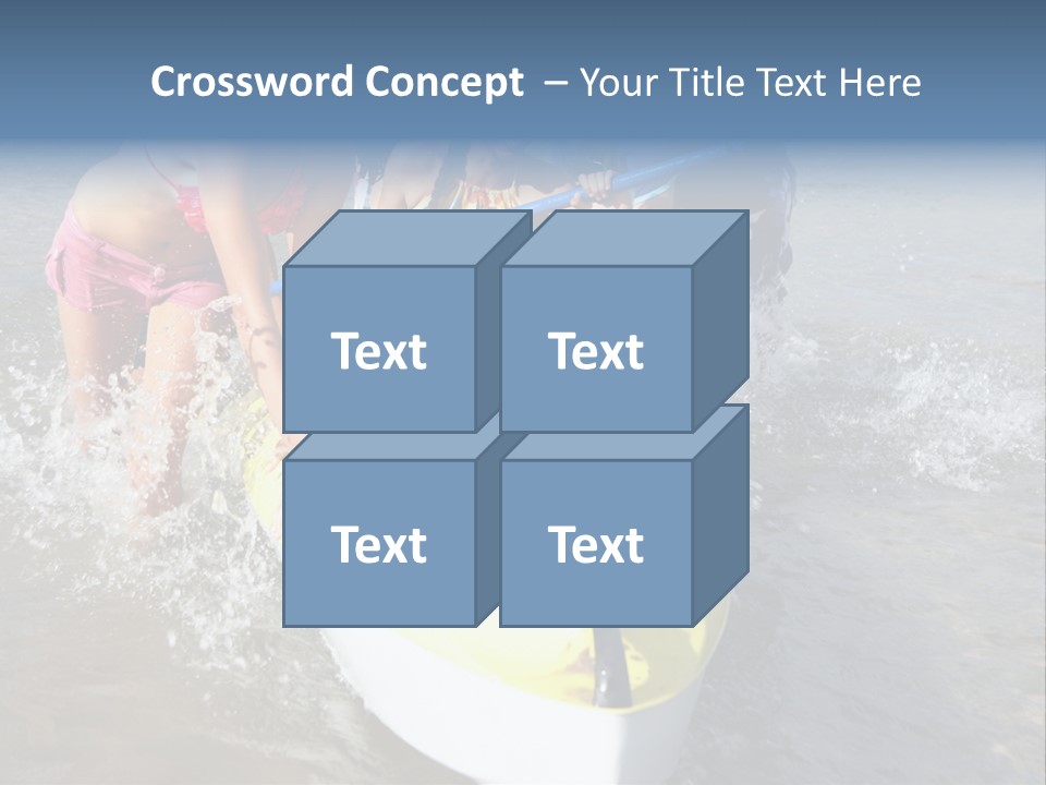 White Clouds Outside Mixed Race PowerPoint Template