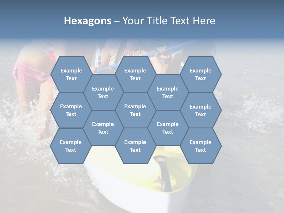 White Clouds Outside Mixed Race PowerPoint Template