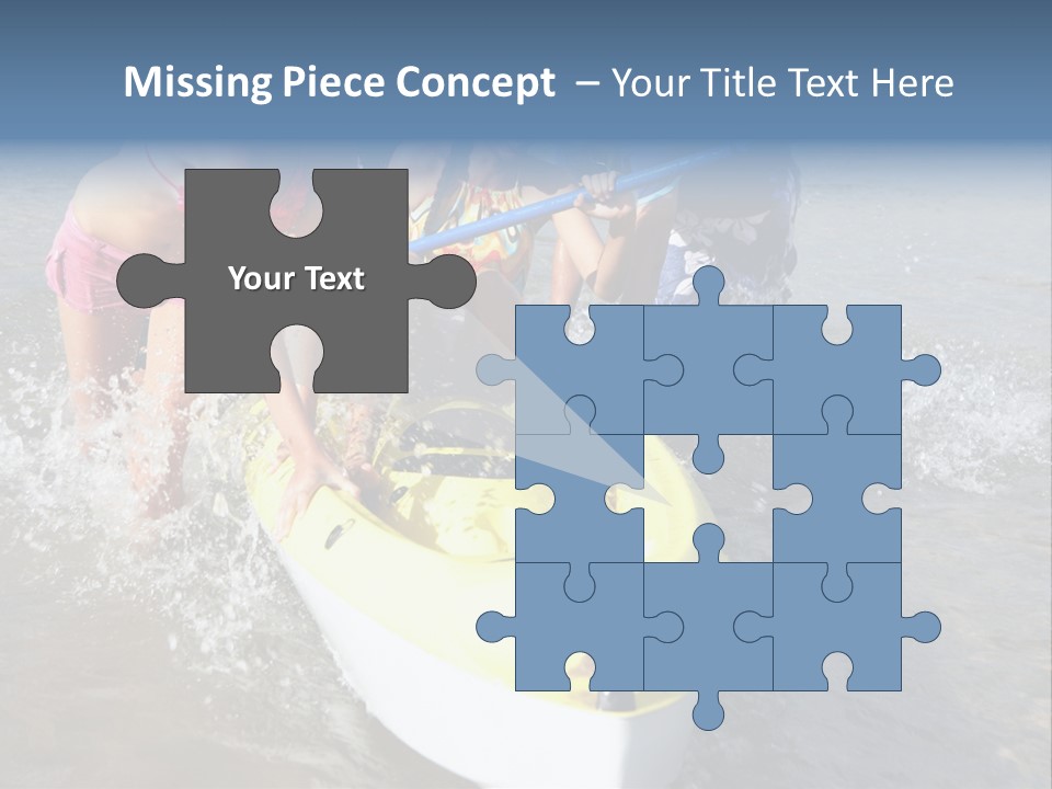 White Clouds Outside Mixed Race PowerPoint Template