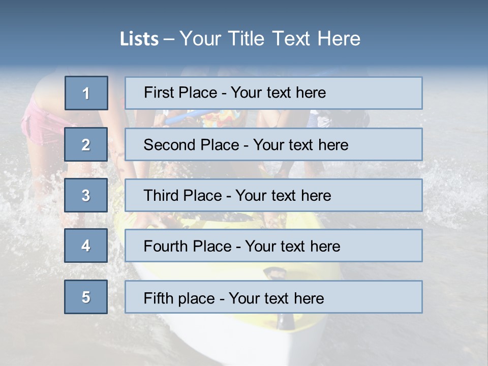 White Clouds Outside Mixed Race PowerPoint Template