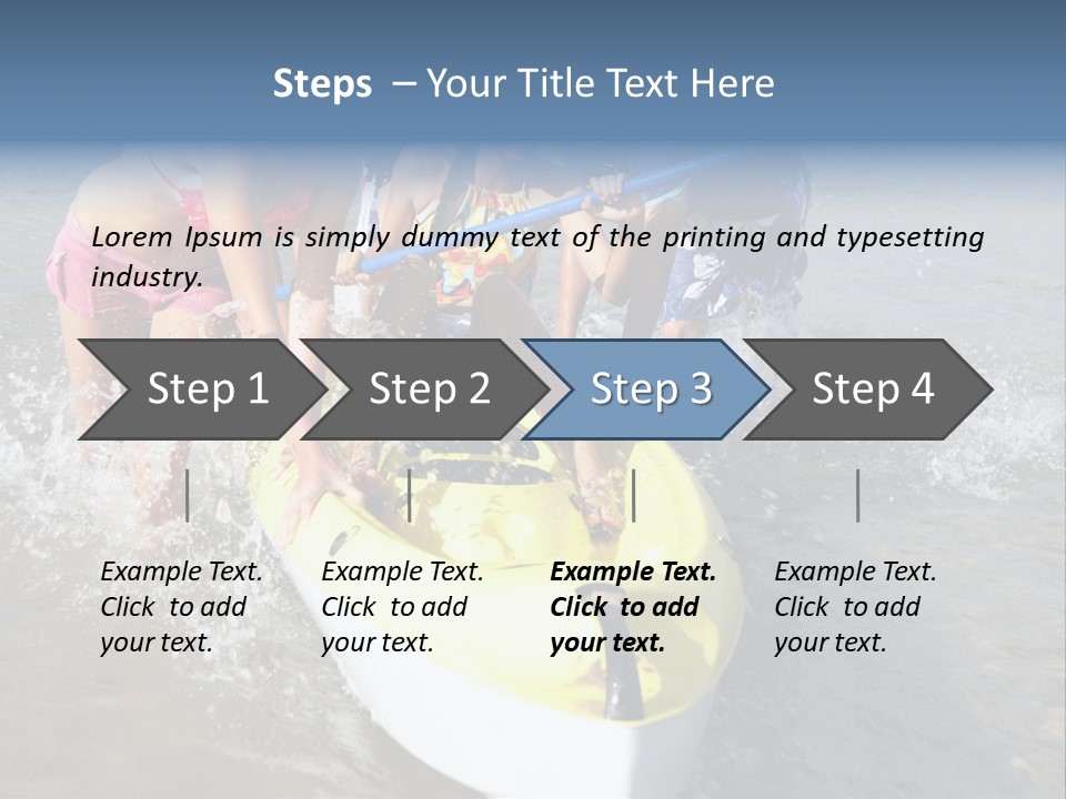 White Clouds Outside Mixed Race PowerPoint Template