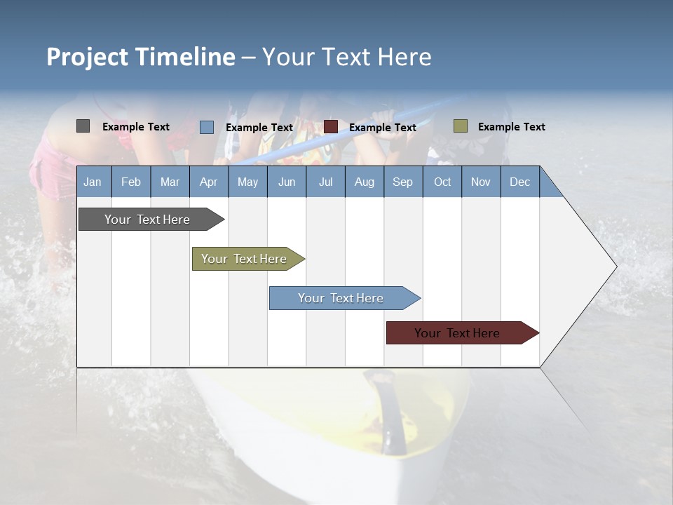 White Clouds Outside Mixed Race PowerPoint Template