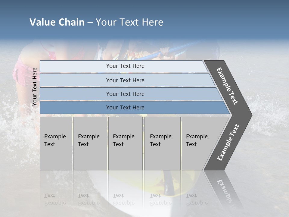 White Clouds Outside Mixed Race PowerPoint Template