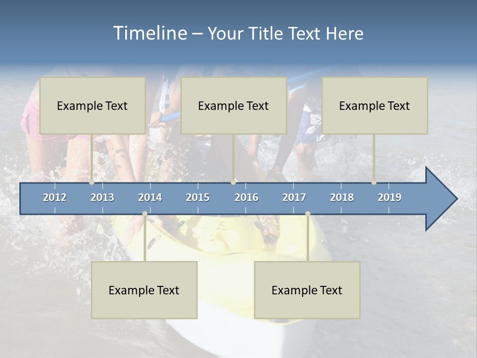 White Clouds Outside Mixed Race PowerPoint Template
