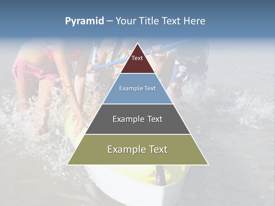 White Clouds Outside Mixed Race PowerPoint Template