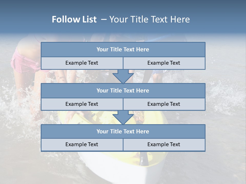 White Clouds Outside Mixed Race PowerPoint Template