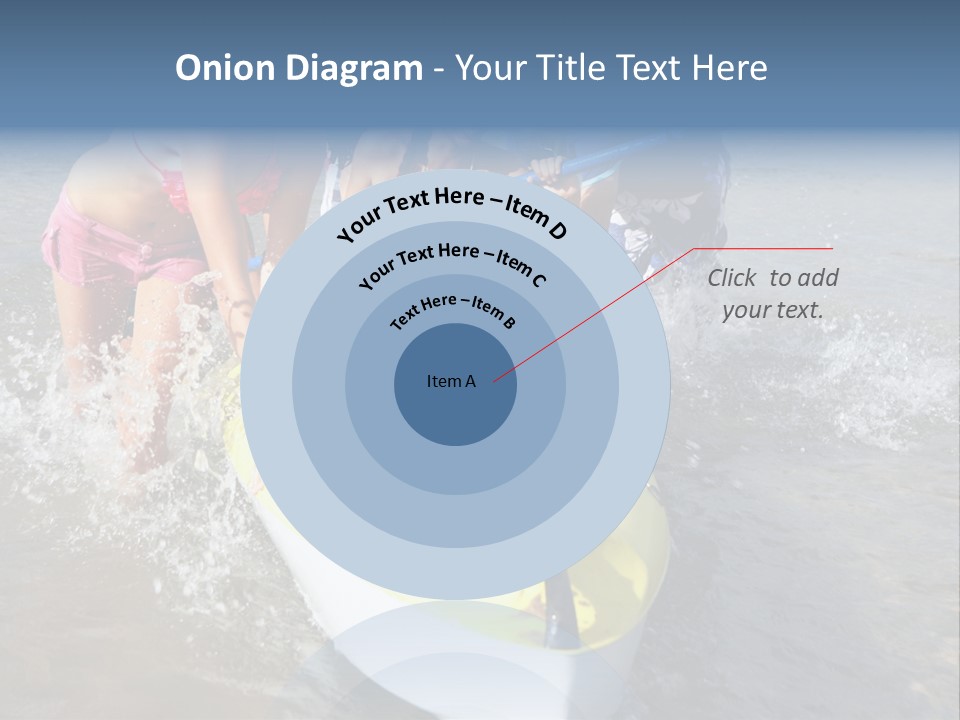 White Clouds Outside Mixed Race PowerPoint Template