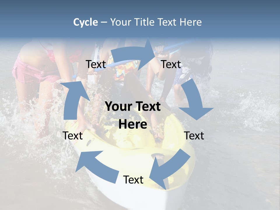 White Clouds Outside Mixed Race PowerPoint Template