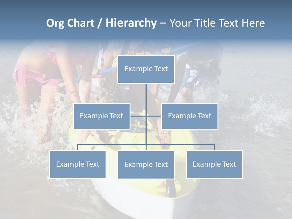 White Clouds Outside Mixed Race PowerPoint Template