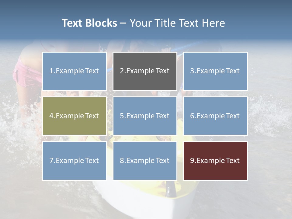 White Clouds Outside Mixed Race PowerPoint Template