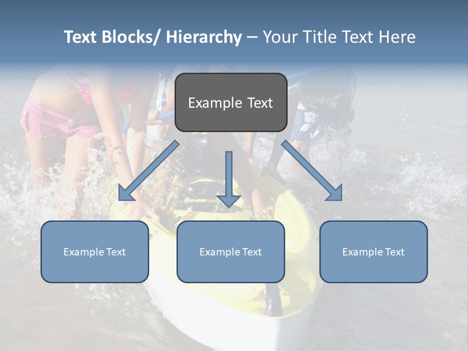 White Clouds Outside Mixed Race PowerPoint Template