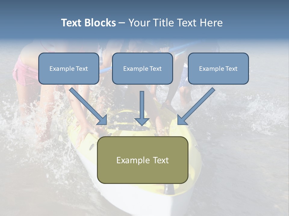 White Clouds Outside Mixed Race PowerPoint Template