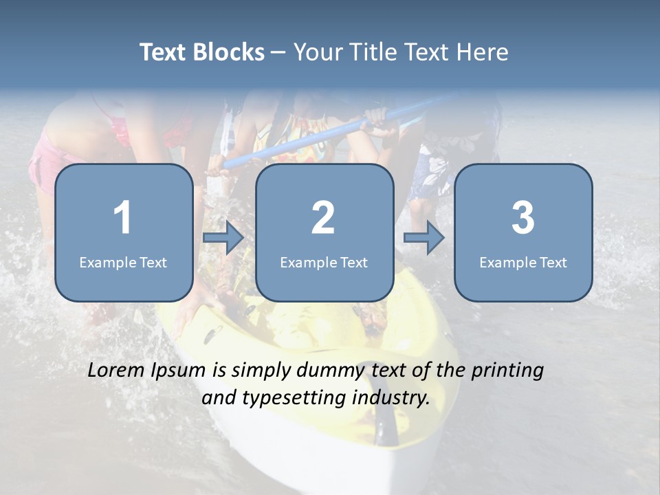 White Clouds Outside Mixed Race PowerPoint Template