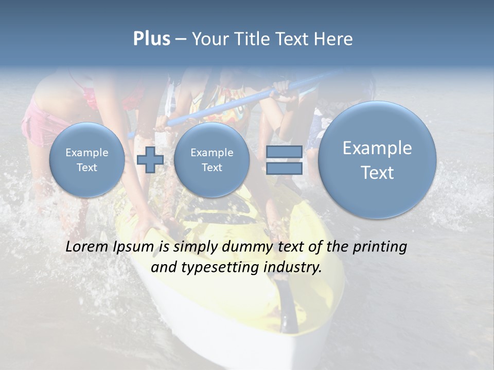 White Clouds Outside Mixed Race PowerPoint Template