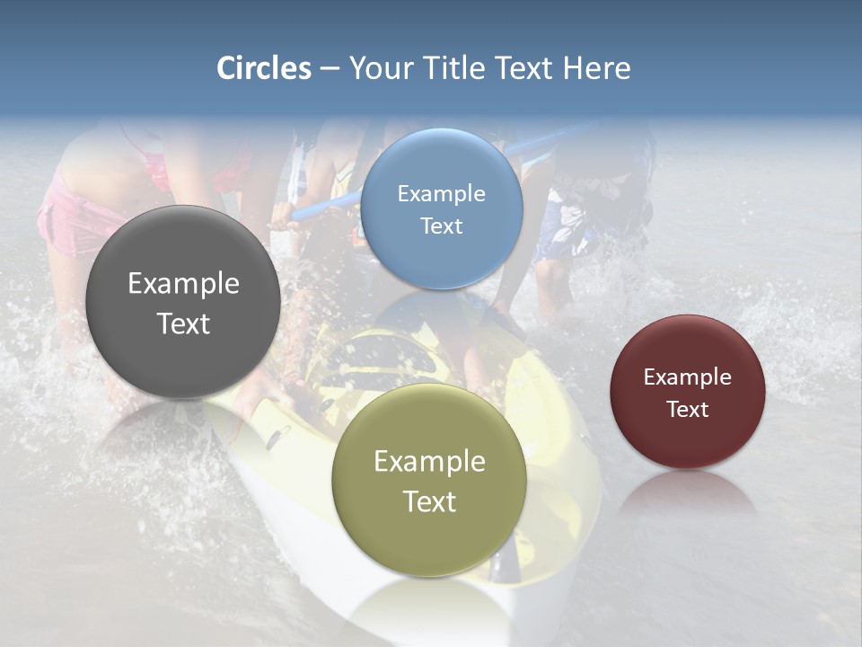 White Clouds Outside Mixed Race PowerPoint Template