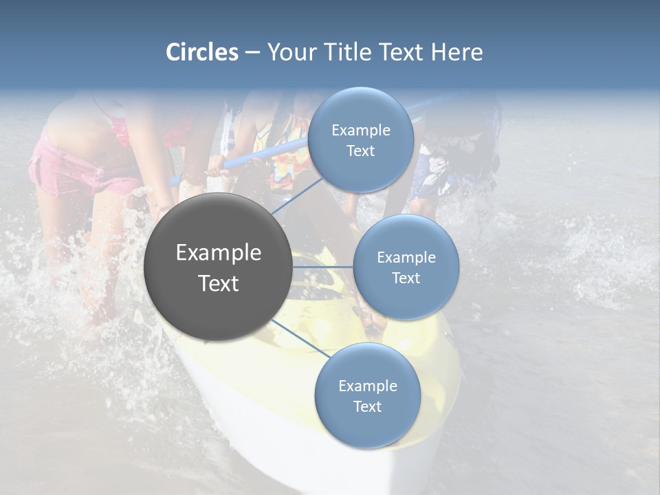 White Clouds Outside Mixed Race PowerPoint Template