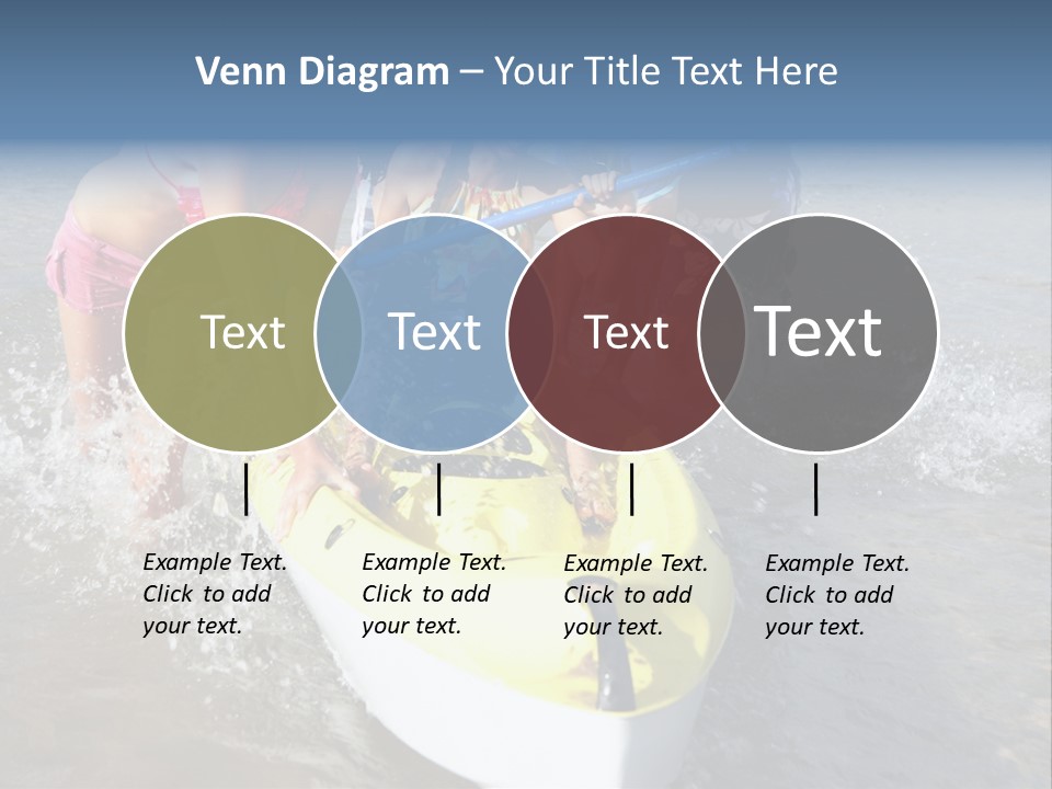 White Clouds Outside Mixed Race PowerPoint Template