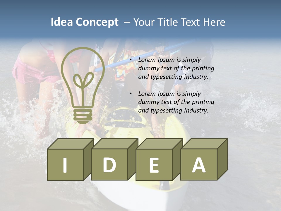 White Clouds Outside Mixed Race PowerPoint Template