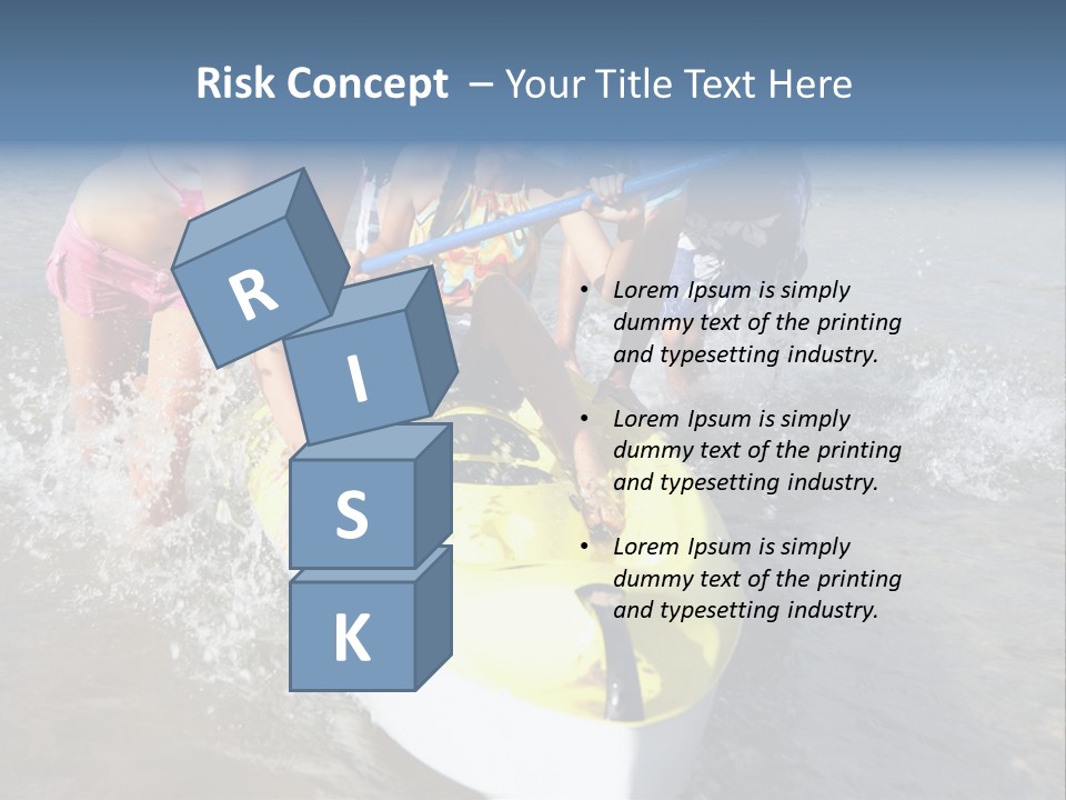 White Clouds Outside Mixed Race PowerPoint Template