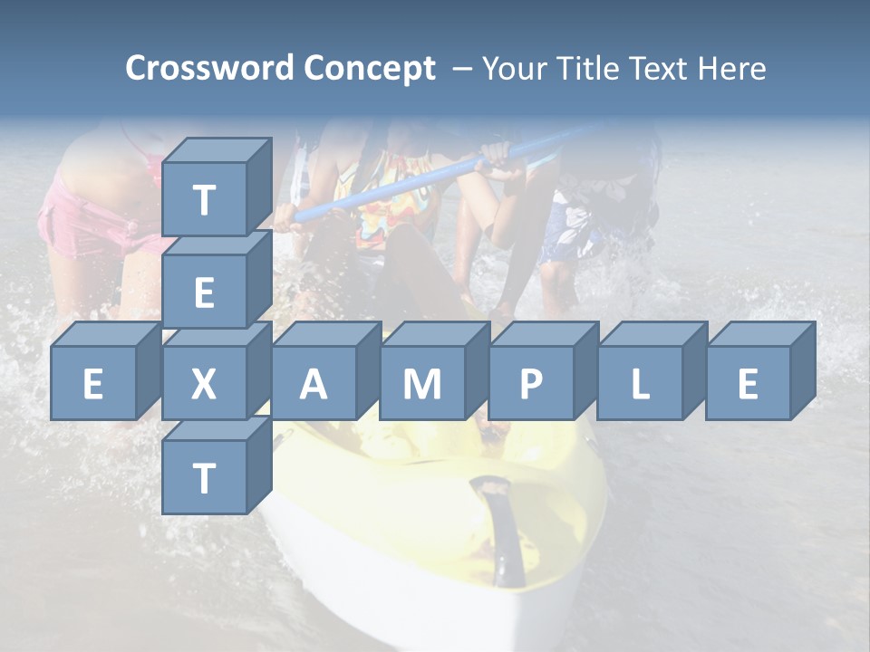 White Clouds Outside Mixed Race PowerPoint Template