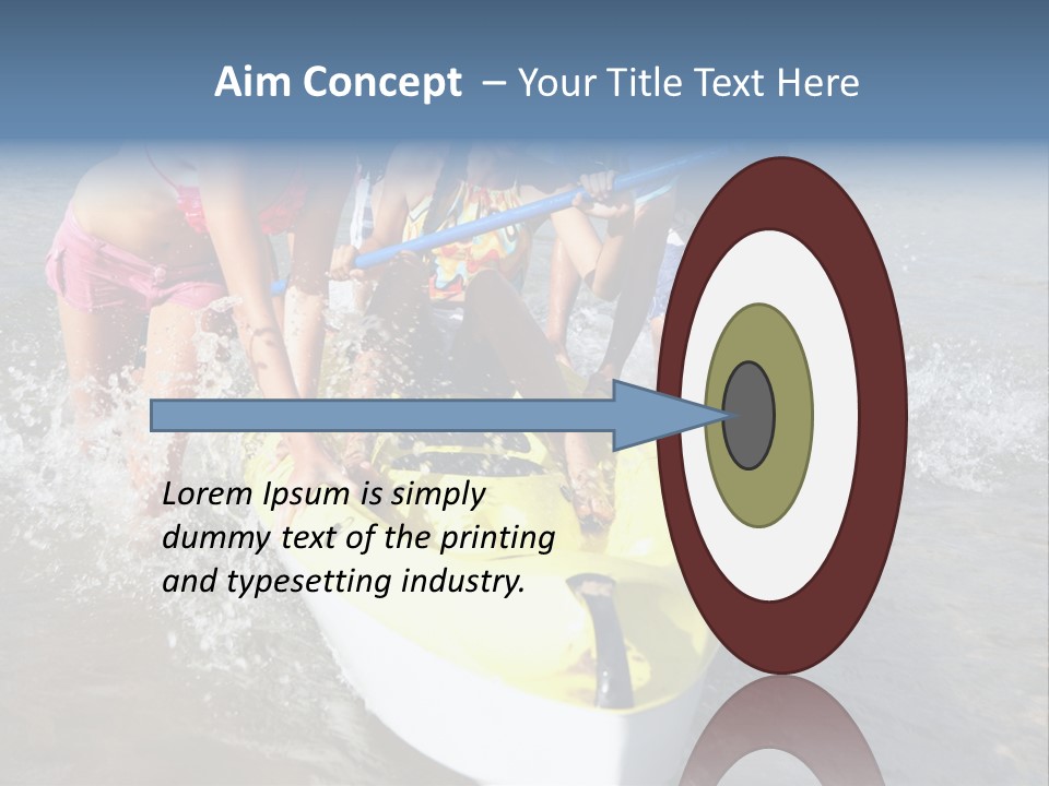 White Clouds Outside Mixed Race PowerPoint Template