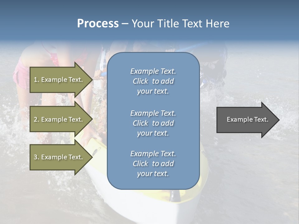 White Clouds Outside Mixed Race PowerPoint Template
