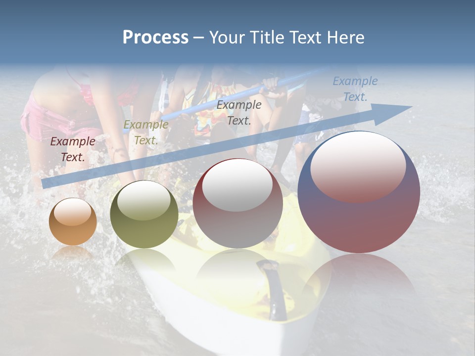 White Clouds Outside Mixed Race PowerPoint Template