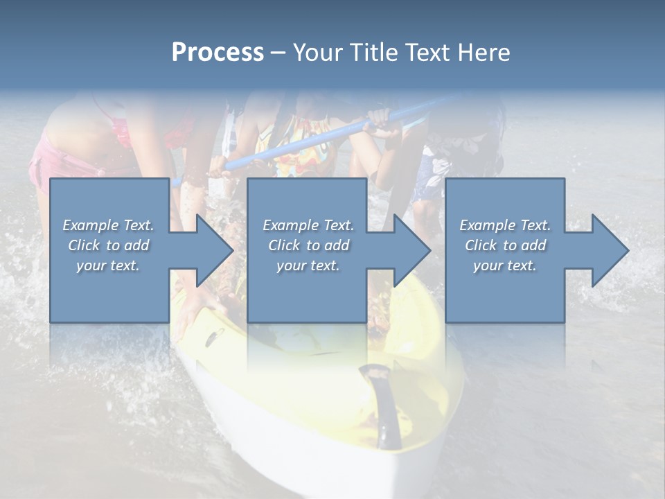 White Clouds Outside Mixed Race PowerPoint Template