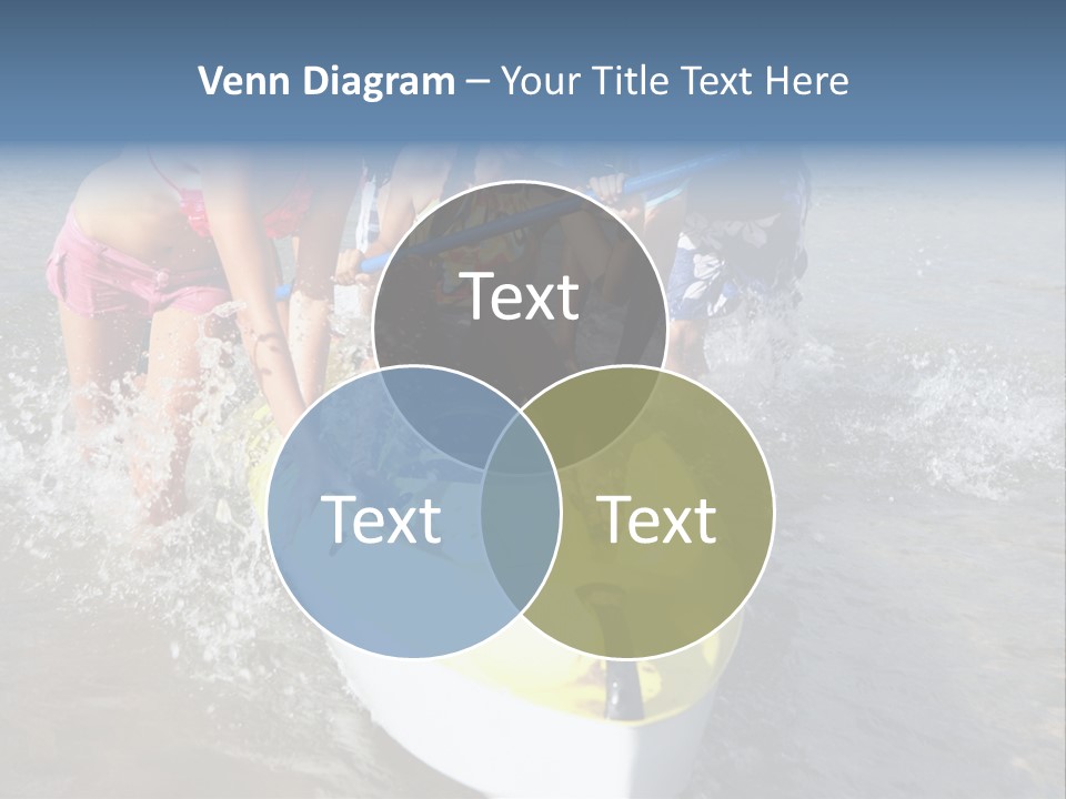 White Clouds Outside Mixed Race PowerPoint Template