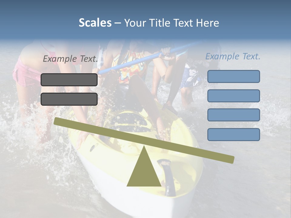 White Clouds Outside Mixed Race PowerPoint Template