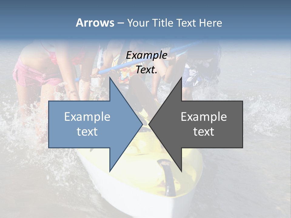 White Clouds Outside Mixed Race PowerPoint Template