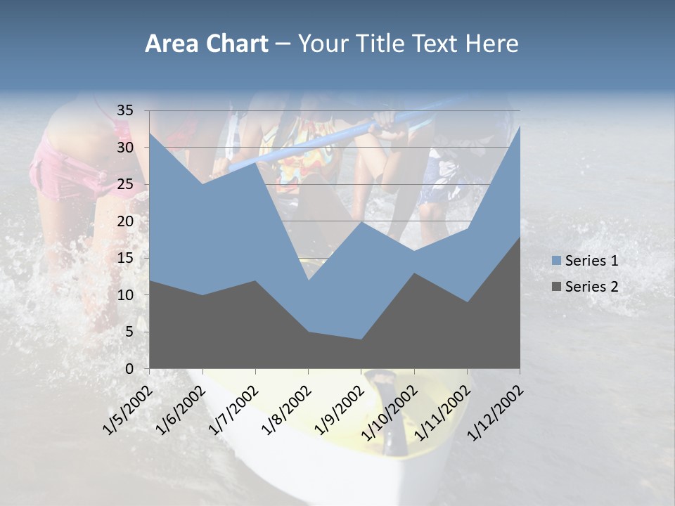 White Clouds Outside Mixed Race PowerPoint Template