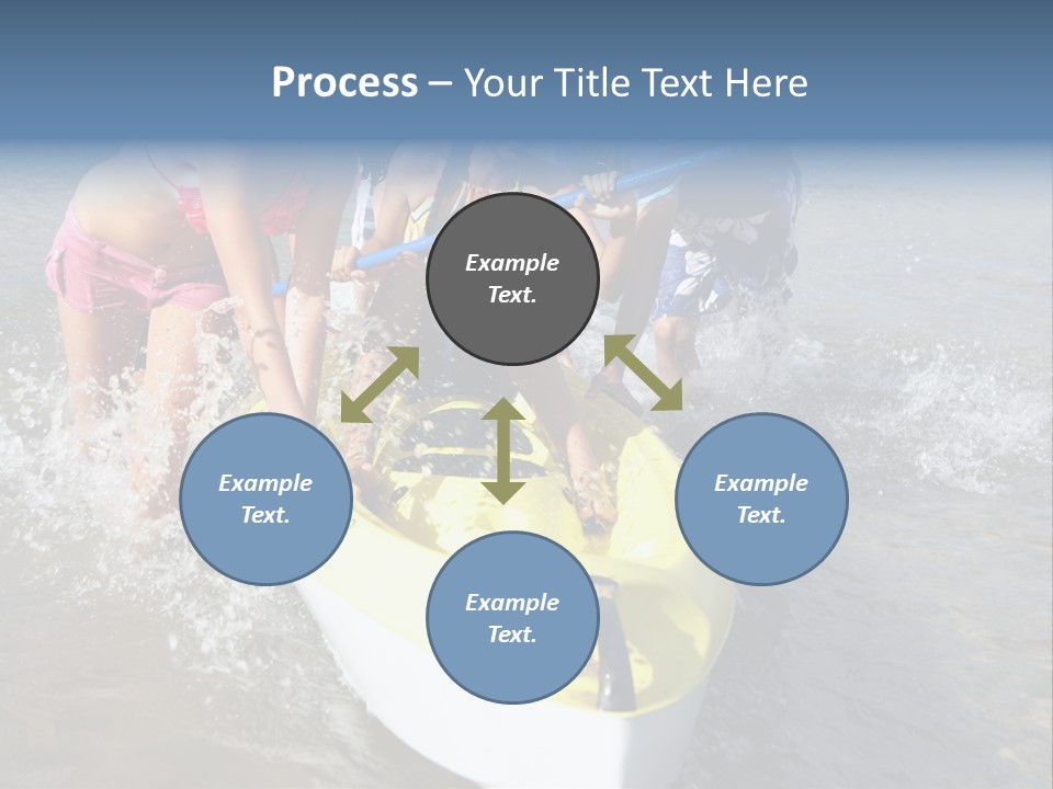 White Clouds Outside Mixed Race PowerPoint Template