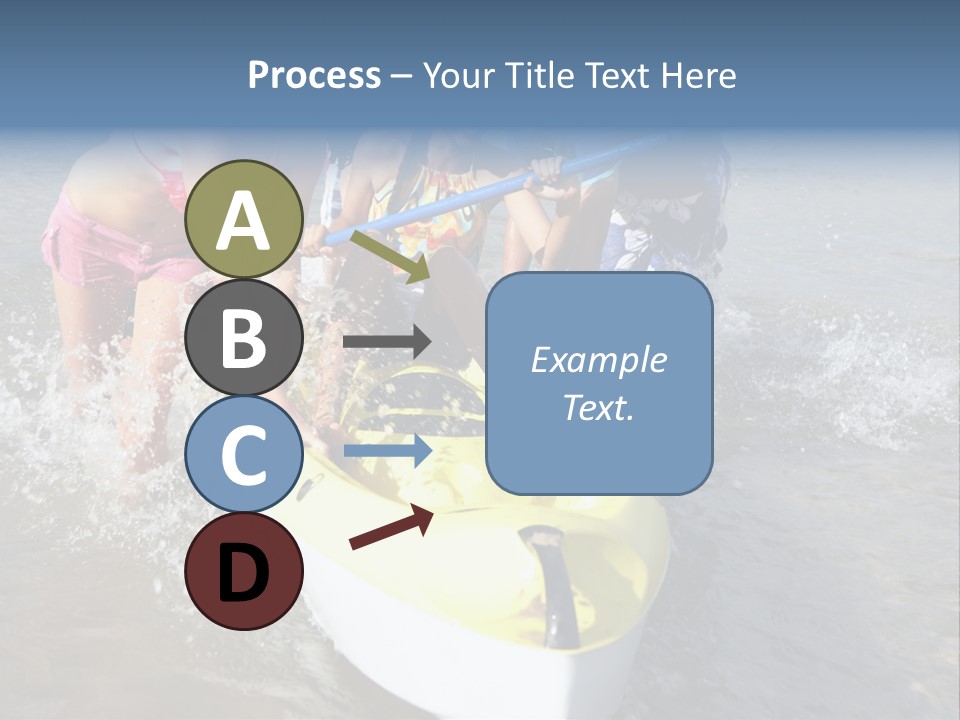 White Clouds Outside Mixed Race PowerPoint Template