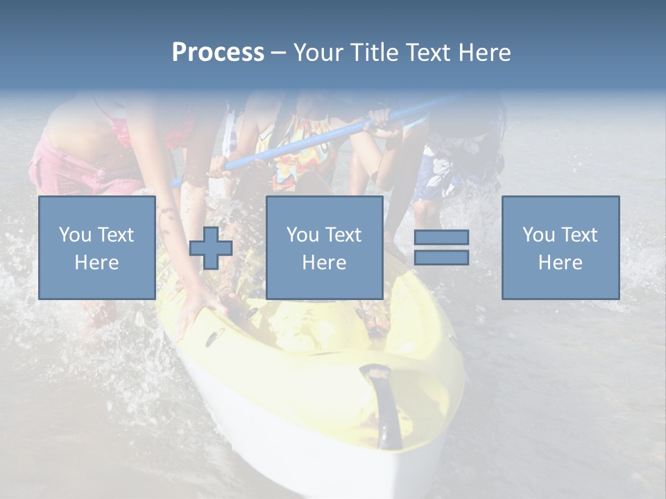 White Clouds Outside Mixed Race PowerPoint Template